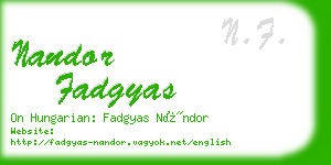nandor fadgyas business card